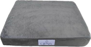 Ортопедичне ліжко для собак великих порід, диванчик для собак з високим бортиком, лежанка для домашніх тварин, собаче ліжко-софа, бавовняне льон та штучне хутро (L(90 * 68 * 20cm)) (Сірий, Матрац XL(106x80x10cm))