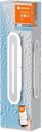LEDVANCE Smart LED Bathroom Light white, 1200LM, 3000-6500K, 300mm x 70mm, IP44, Orbis Bath Wall Light, bathroom light with Wifi technology, dimmable, controllable via app and voice assistants