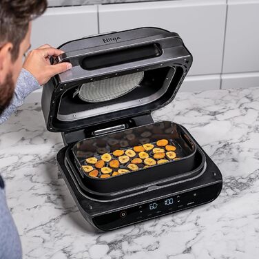 Ninja Foodi MAX Grill & Air Fryer, 5.7L Air Fryer with Digital Temperature Probe, Dishwasher-Safe Parts, 6-in-1, Gray/Silver AG551EU MAX Grill & Air Fryer 5.7L Gray/Silver
