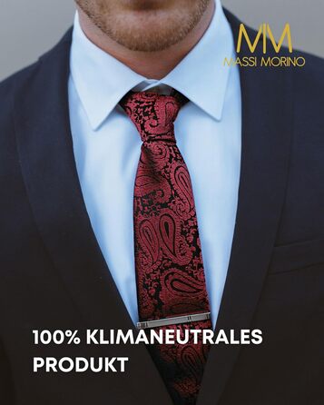 Массі Моріно: Комплект краватки з нагрудною хустиною для чоловіків. Краватний набір на весілля з краватковою голкою, запонками та подарунковою коробкою. Палецький візерунок, бордовий колір, універсальний розмір.