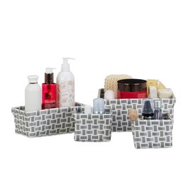 Relaxdays Woven Storage Baskets, Set of 4