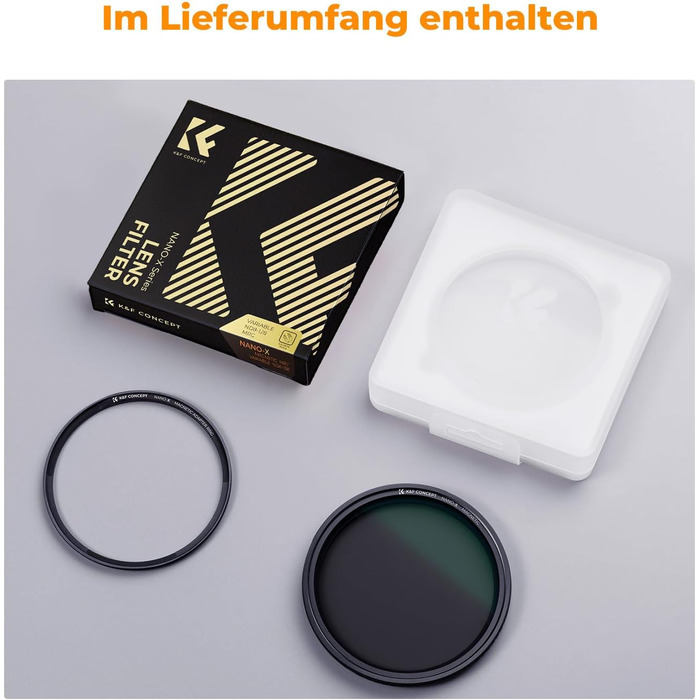 Фільтр ND K&F Concept 82mm Магнітний Змінний Градуйований (ND8-128) з Адаптером, Nano-Xcel