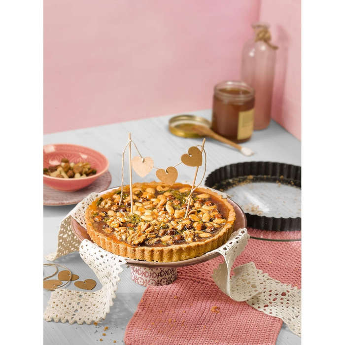 ORIGINAL KAISER Inspiration Tart Pan with Lifting Base Glass 28 cm & Inspiration Springform Pan Glass Bottom 26 cm round, lifting base, cut-resistant, leak-proof, non-stick coated, ready to serve