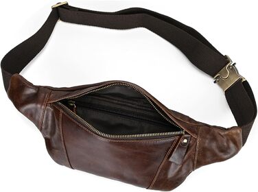 Чоловіча поясна сумка LUUFAN з натуральної шкіри, колір кавовий