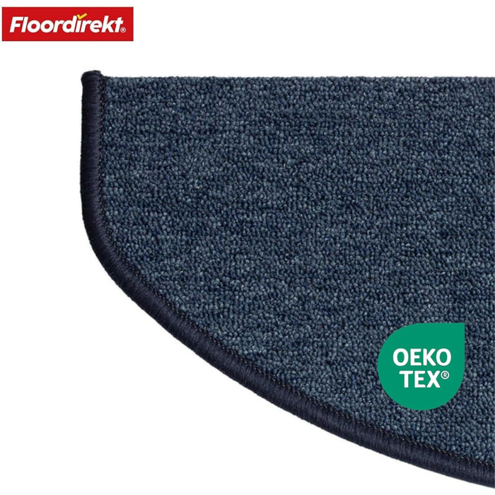 Килимок на сходинки Floordirekt 15 шт., 65x23 см, темно-синій (Лондон), самоклеючий, для внутрішніх сходів