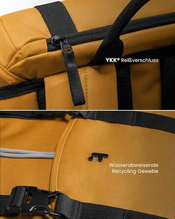 tomtoc Laptop Backpack for Women and Men, Vintage Daypack Daypack Casual Backpack with 22 Liters for Everyday Use, Leisure, University, School, Classic Backpacks Fits 13-15.6 inch Laptops, Black (Yellow)