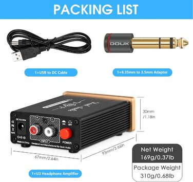 Підсилювач для навушників Douk Audio U3 Mini Class A, стерео, підвищеної якості