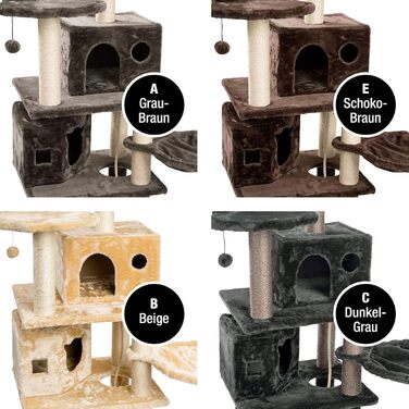 JAMAXX Преміум Дряпка для котів XXL, 165 см, надміцний, 9 товстих стовпів, міцна основа 3 см, супер м'який плюш, PCT6006 темно-сірий (грау-браун)