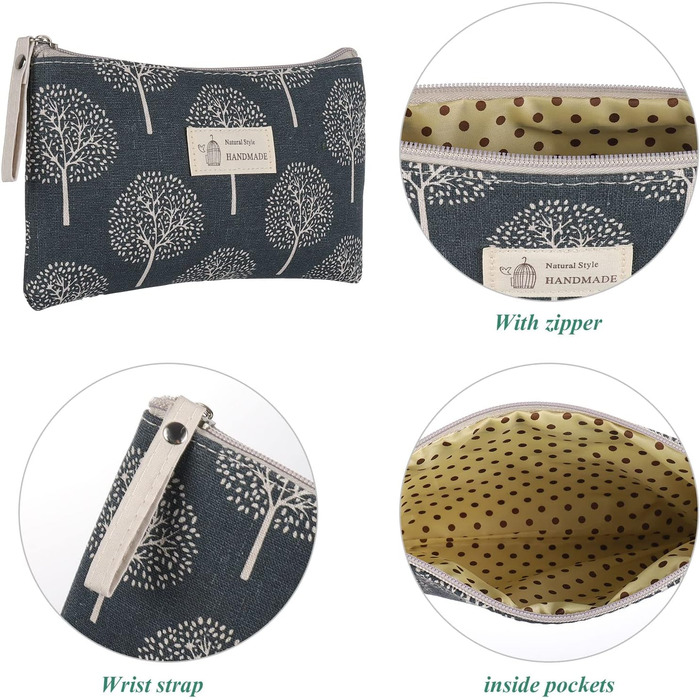 Косметичка для подорожей Czemo (4 шт.) з тканини, водонепроникна, з монетницею, для жінок