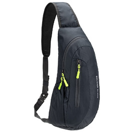 Водонепроникна нагрудна сумка-рюкзак з нейлону Gisdanchz для спорту та подорожей (сіра, 41x21x10 см)
