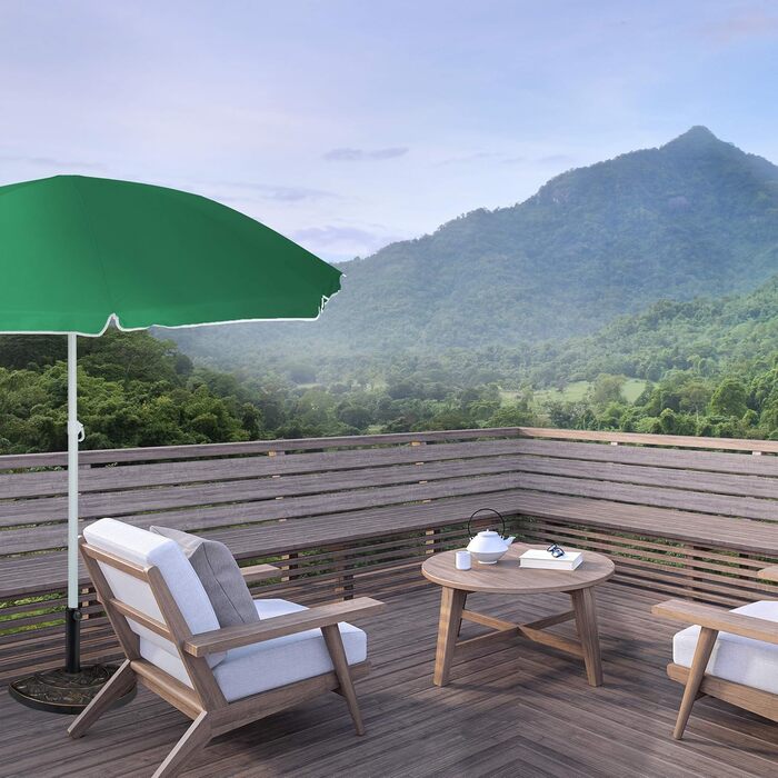 Relaxdays Half-Round Umbrella Stand, Weatherproof, Heavy, Garden & Terrace, Stock Size 38 mm, WxH: 50 x 32 cm, Brown