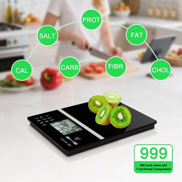 Розумна вага ACCT 5000g для харчування: з кодами продуктів, контролем порцій, для випічки та схуднення. 4 одиниці, функція тарування, батарейки