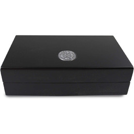 Вологостійкий вологомір Egoist Premium для сигар: дерев'яний футляр з системою зволоження (5 сигар) - аксесуар для сигар, чорний JK00179