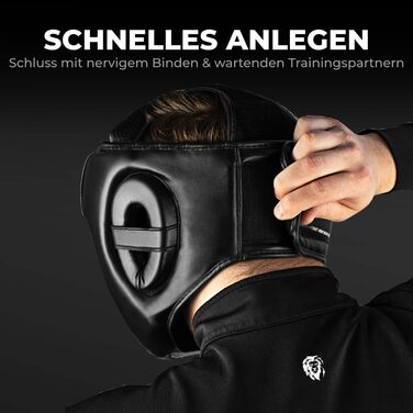 FIGHTR® Adjustable Headguard - Premium Boxing Helmet for Sparring | MMA, Muay Thai, Kickboxing & Combat Sports (L-XL, Black)