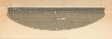 Kettelservice-Metzker Stair Treads / Step Mats, Ramon Half-Round - 15 pcs. Beige - without plastic corner pieces, 15 pcs. Half-Round Beige