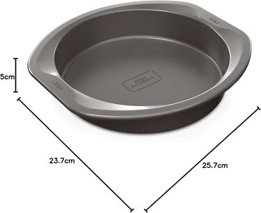 Ninja Foodi ZEROSTICK Round Cake Tin, 22 cm, non-stick coated, durable, robust cake tin, made from aluminized steel, grey, B30308EUUK