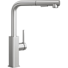 Кухонний змішувач CECIPA висувний з душем, нержавіюча сталь, 2 режими, поворот 360°, високий тиск, L-подібний, для кухні