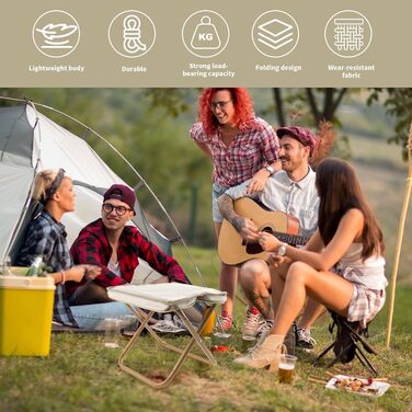 Складний туристичний стільчик XUEQI - легкий, портативний, з сумкою для зберігання (чорний)