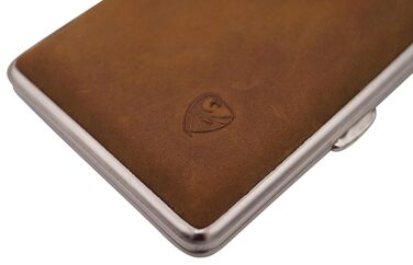 GERMANUS Cigarette Case, Wild Rind (Wild Bull), handcrafted, brown, 85 mm, Medium size 2II