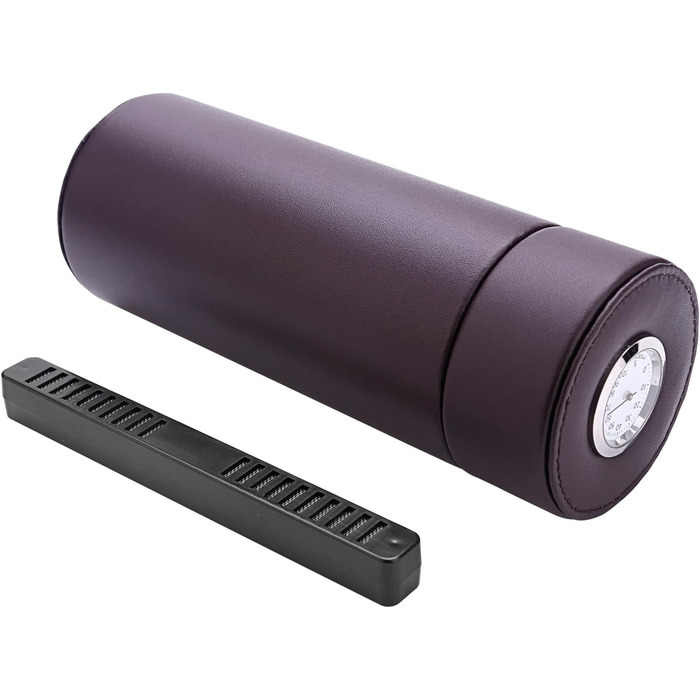 Вишуканий шкіряний тютюнотримач для сигар з кедрової деревини та зволожувачем (колір: коричневий)