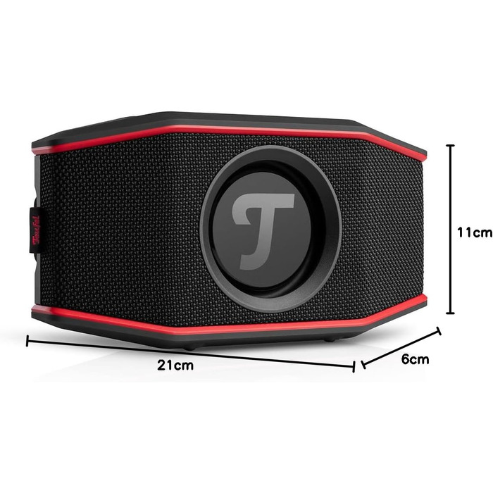 Портативна Bluetooth-колонка Teufel ROCKSTER GO 2 для зовнішнього використання, чорно-червона