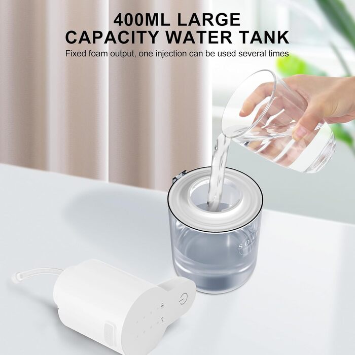 Автоматичний дозатор мила Cuteefun, 400 мл, сенсорний, індикатор заряду, 4 рівня дозування, для ванної/кухні, чорний