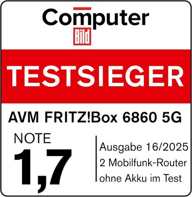Роутер FRITZ!Box 6860 5G: Wi-Fi 6, LTE, PoE, DECT, захист від пилу та вологи