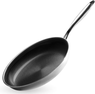 Сковорода Onyx Cookware 20 см з антипригарним покриттям | Для всіх типів плит, включаючи індукційні | Стійка до подряпин, без PFAS | Нержавіюча сталь/алюміній (3 шари) | Можна використовувати в духовці до 260°C