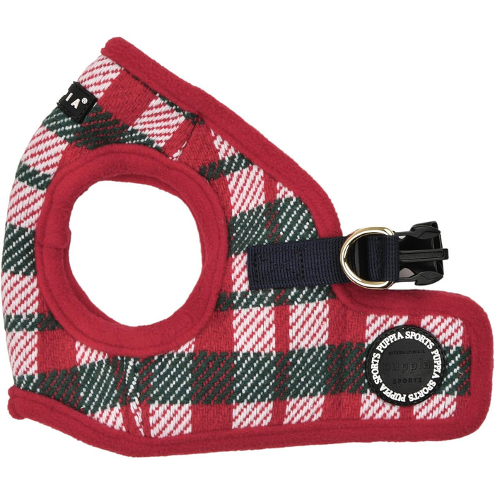 Шлейка для собак Puppia Douglas, Step-in, тепла, зимова, в принті клітинка, для маленьких та середніх собак, розмір M (червоний/для прогулянок, однотонна (Getaway Solids), середній)