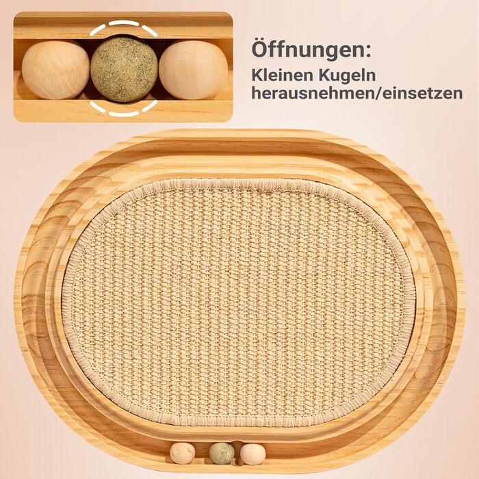 Кігтеточка CheerPals 2-в-1 для котів з натурального сизалю та м'яти, 43x33x3 см