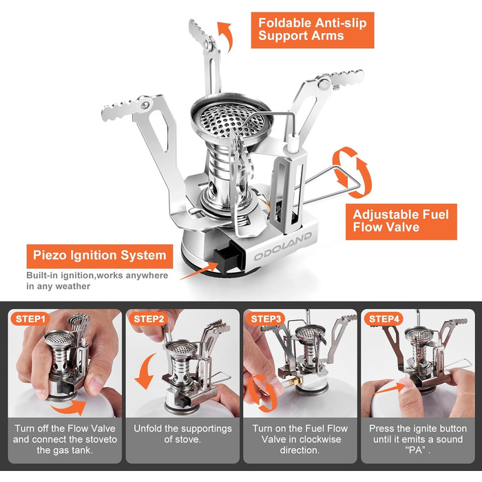Набір посуду для кемпінгу Odoland з нержавіючої сталі (13 предметів) - посуд для приготування їжі, набір каструль, сковороди, тарілок, мисок, виделок, ножів, ложок для кемпінгу, походів, пікніків