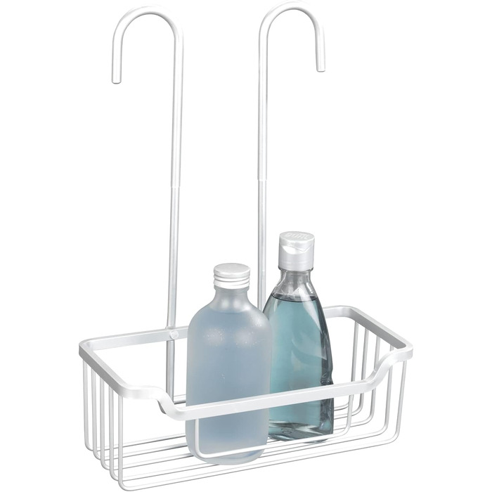 WENKO Thermostat-Dusch-Caddy Milo, Shower Caddy for Hanging on the Faucet, Shelf Made of Aluminum (Rust-Proof), 25 x 36 x 14 cm