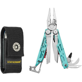 Leatherman Signal Multi-Tool - 19 Tools for Camping, Survival & Outdoor Activities - Light Blue with Nylon Sheath