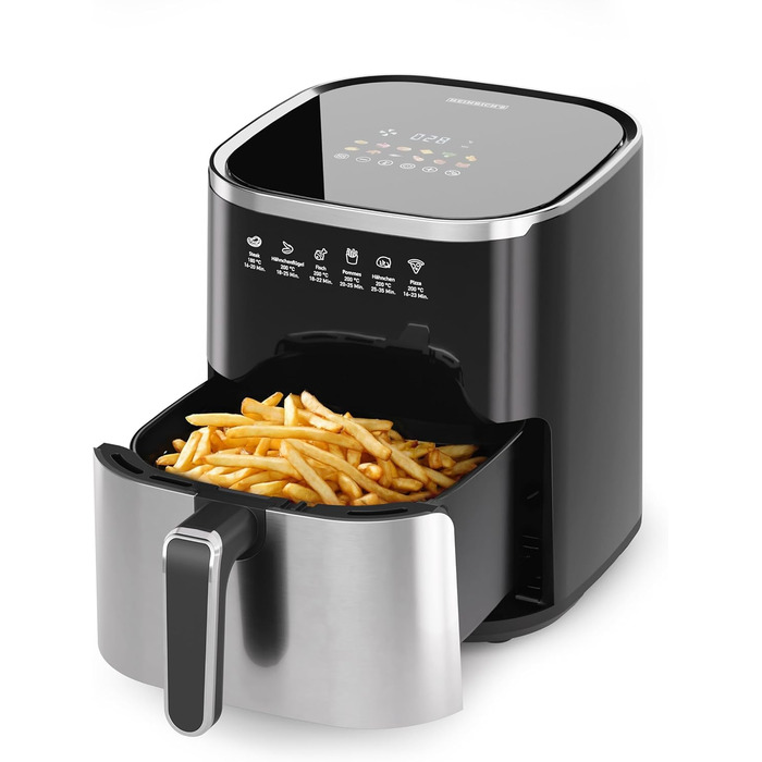 Фритюрниця повітряна HEINRICHS 9 літрів XXL, 10-в-1, LED-дисплей, 1800W, для здорового харчування