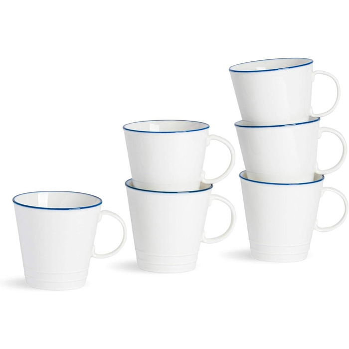 Nicola Spring White Farmhouse Teacups - 300ml - Pack of 6