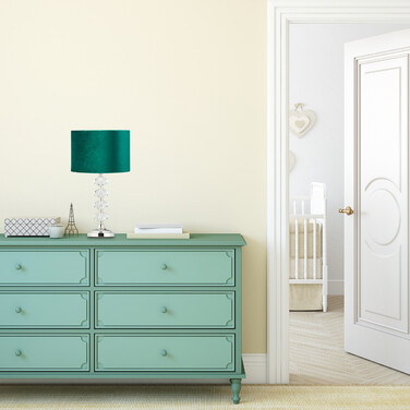 Relaxdays Table Lamp, Crystal and Velvet in Green