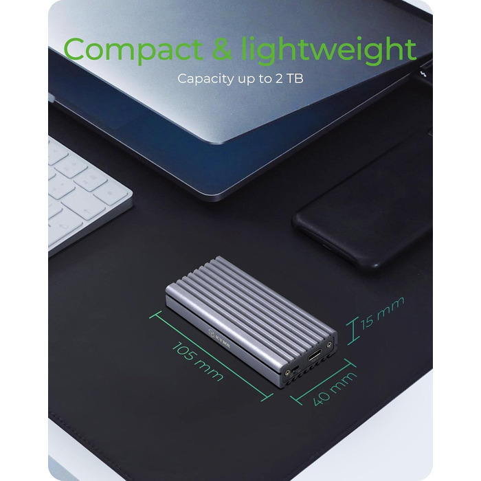 Зовнішній корпус для M.2 PCIe SSD ICY BOX IB-1817M-C31, USB 3.1 Type-C, алюмінієвий, антрацит
