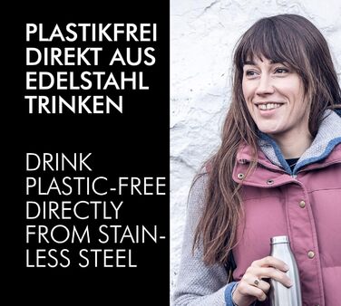 Термокава THERMOcafé TC Bottle (1,0 л) – термоізольована фляга з нержавіючої сталі, для школи, подорожей та офісу, колір: бірюзовий