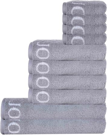 Joop! Towel Set, 10-Piece - Classic, 2x Shower Towel, 4x Hand Towel, 4x Guest Towel Grey Set