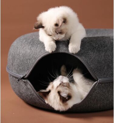 Котяче гніздо-бублик Trautesheim з когтетоком, сірий/антрацит, 50см x 20см