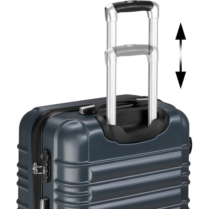 Набір валіз Zelsius 4 шт. Антрацит | ABS, з кодовим замком, 4 колеса, внутрішній роздільник | Ручна валіза, 4 шт, Trolley, велика, багаж