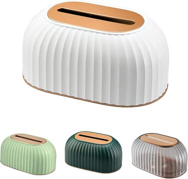 ZYWUOY Multifunctional decorative patterned rectangular tissue box holder, White