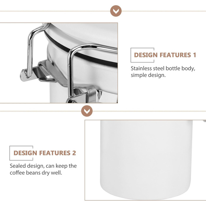 Кавовий контейнер ZONJIE 2.8л з нержавіючої сталі, вакуумний, з CO2-вентилем та датою, для кавових зерен