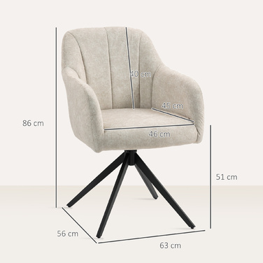 HOMCOM Armchair Living Room Swivel Lounge Chair Padded Tufted Recliner with Steel Legs, Velvet-Look Upholstered Armchair Vanity Chair for Bedroom Beige | Aosom