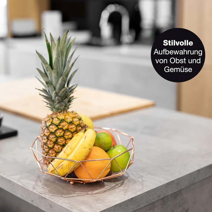 Таця Moritz & Moritz Obstschale Roségold, 27,5 см - фруктова таця з рожевого металу, кошик для подарунків, фруктів, овочів та хліба