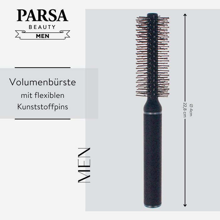 PARSA Beauty Men Фен-щітка для об'єму волосся - антистатична, з карбоном, для чоловіків