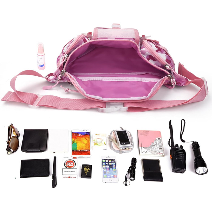 Тактична чоловіча поясна сумка Molle, водонепроникна, унісекс, рожевий камуфляж