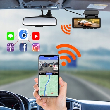 Автомобільний відеореєстратор 4K Ultra HD з GPS, Wi-Fi та камерою заднього виду