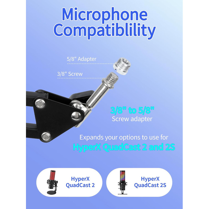 Кріплення для мікрофона HyperX QuadCast та інші - YOUSHARES (з поп-фільтром)