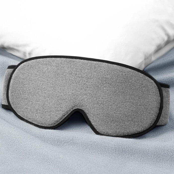Маска для сну INNELO 3D з повним блокуванням світла та захистом слуху, ультрам'яка, для чутливих очей та сну на боці (сіра, 2 шт)